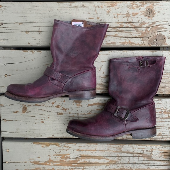 Purple red frye Veronica short boot - Picture 3 of 17